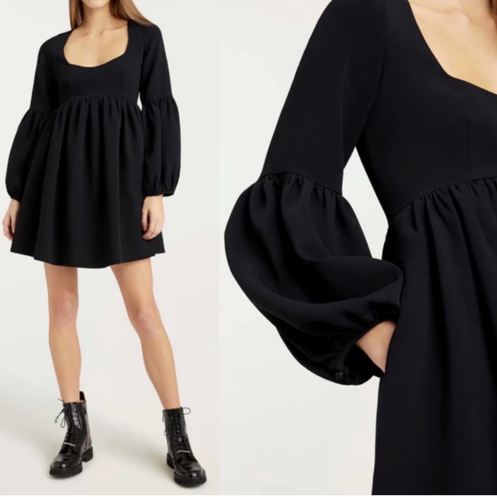 Cinq A Sept Dorina Mini Dress in Black; Size 2 - Picture 3 of 14